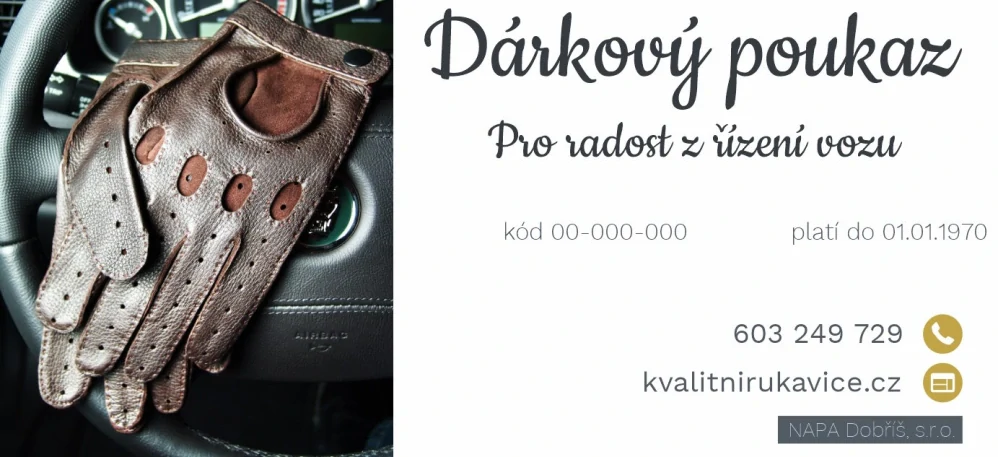 Elektronický dárkový poukaz řidič