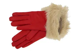 Dámské kožené rukavice NAPA 2-4331 KAS červená, manžeta kozlík