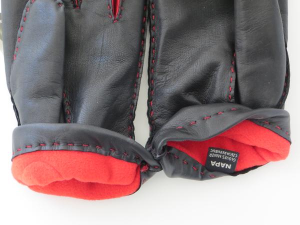 Dámské kožené rukavice NAPA 2-4365 FL černá/červená 