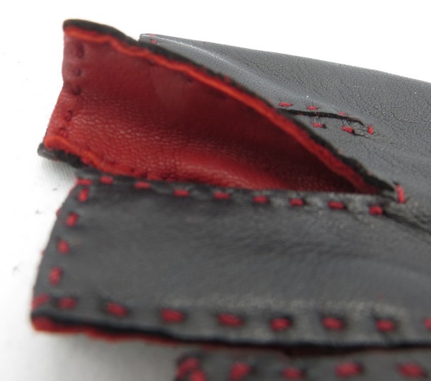 Dámské kožené rukavice NAPA 2-3365 BP černo/červená