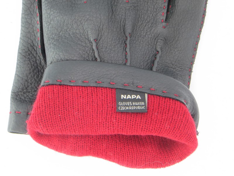 Pánské kožené rukavice NAPA 8-2081 KAŠ černá kontra