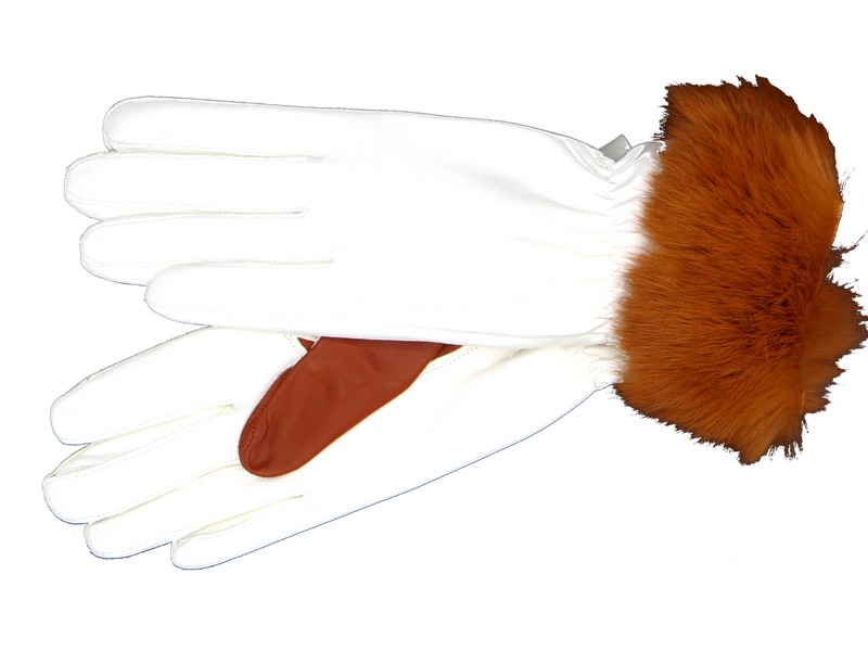 Dámské kožené rukavice NAPA 2-4436 ČH bílá/corneline