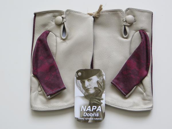 Dámské kožené rukavice NAPA 3426 potisk/bříza