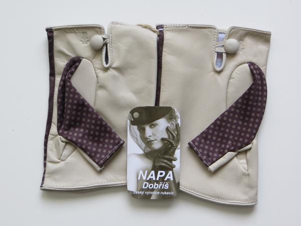 Dámské kožené rukavice NAPA 3426 potisk/bříza
