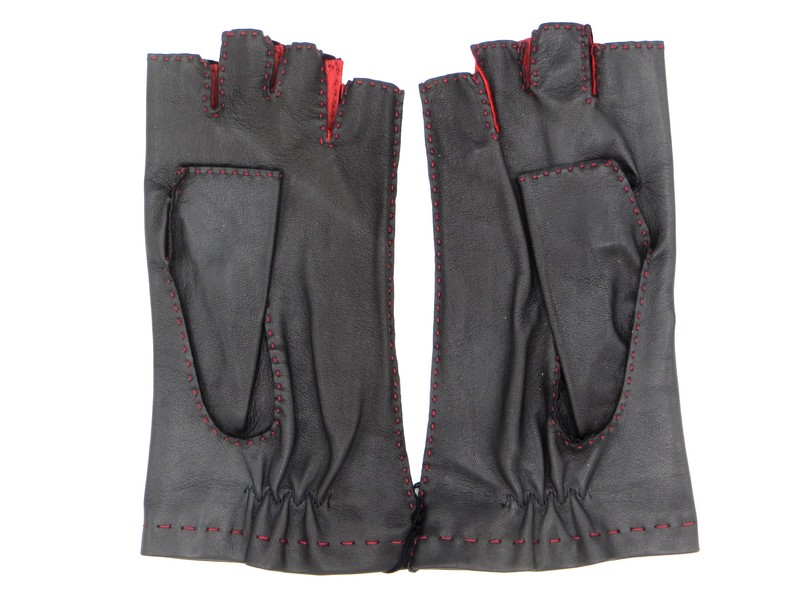 Dámské kožené rukavice NAPA 2-3365 BP černo/červená