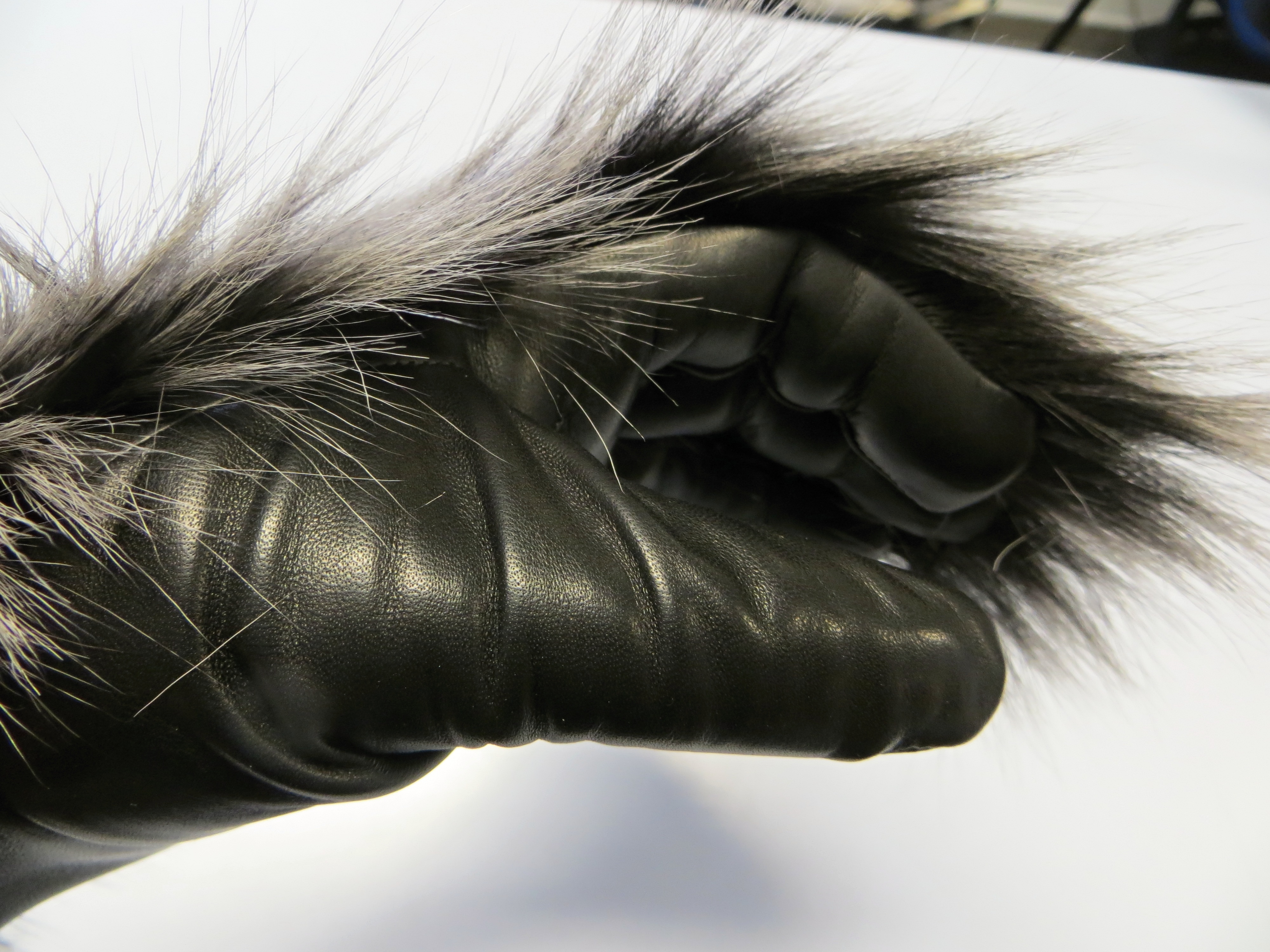 Dámské kožené rukavice NAPA 2-4001 ČH stříbrná/černá