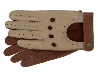 Pánské řidičské rukavice NAPA 6/2-1325 taupe/koňak