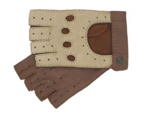 Pánské řidičské rukavice NAPA 6/2-1325 BP bílá káva/koňak