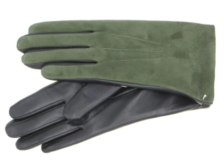 Dámské kožené rukavice NAPA 6/2-4168 KAS zelená/černá