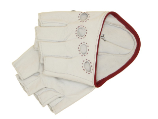 Dámské kožené rukavice NAPA 2-3406 BP bílá/bordo