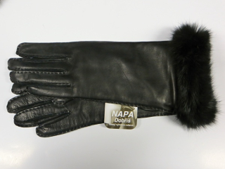 Dámské kožené rukavice NAPA 2-4422 černá vlna