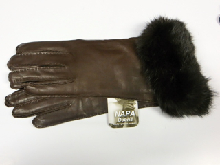Dámské kožené rukavice NAPA 2-4422 hnědá vlna