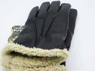 Pánské kožené rukavice NAPA 2-2020 KAŠ černá Lem Beran