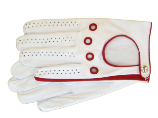 Pánské řidičské rukavice NAPA 2-1448 bílá/červená