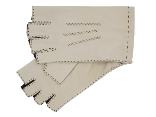 Dámské kožené rukavice NAPA 2-3365 BP slonová kost/hnědá