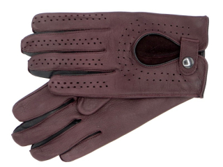 Pánské řidičské rukavice NAPA 6-1432 vínová/černá