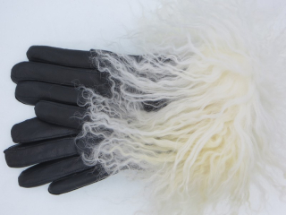 Dámské kožené rukavice NAPA 2-4331 černá/bříza tibet lamm