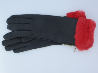 Dámské kožené rukavice NAPA 2-4425 černá/červená