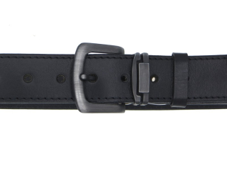 Opasek černý 1x prošitý kov. průvlek