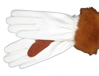 Dámské kožené rukavice NAPA 2-4436 ČH bílá/corneline