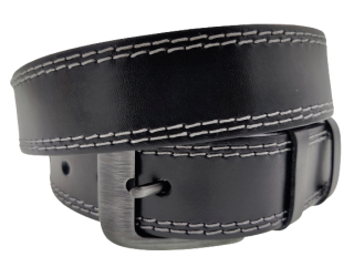 Opasek černý 2x kontra prošívaný