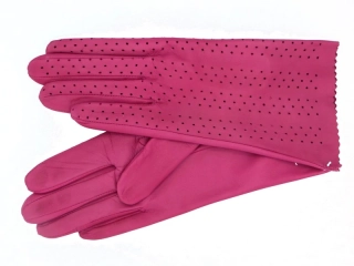 Dámské kožené rukavice NAPA 2-3201 brusinka perf