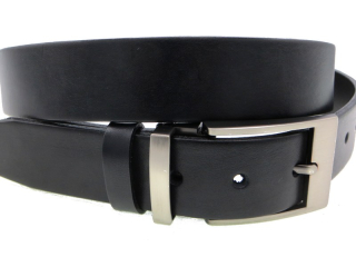 Opasek černý hladký kov. průvlek 35