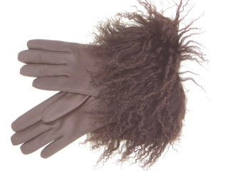 Dámské kožené rukavice NAPA 2-4331 VL hnědá, tibet lamm