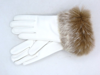 Dámské kožené rukavice NAPA 2-4336 VL bílá Melír