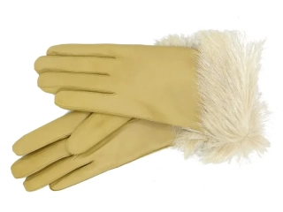 Dámské kožené rukavice NAPA 2-4331 KAS béžová manžeta kozlík