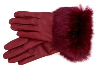 Dámské kožené rukavice NAPA 2-4471 VL bordo