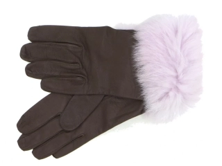 Dámské kožené rukavice NAPA 2-4336 ČH hnědá/růžová