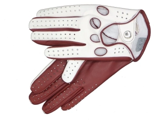 Pánské řidičské rukavice NAPA 2-1480 NanoAg bílá/bordo