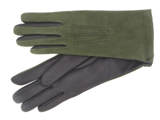 Dámské kožené rukavice NAPA 6/2-4168 LUX VL zelená/hnědá