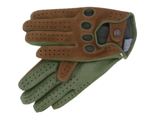 Pánské řidičské rukavice NAPA 6/2-1480 NanoAg koňak/zelená