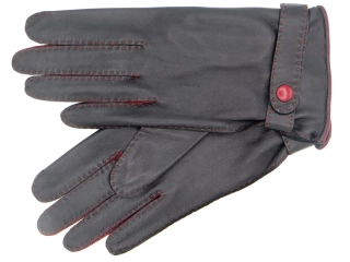 Dámské kožené rukavice NAPA 2-4383 ČH černá/červená 