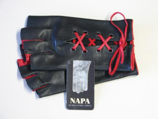 Dámské kožené rukavice NAPA 3430 černá/červená