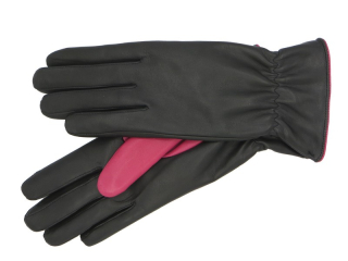 Dámské kožené rukavice NAPA 2-4328 ČH černá/brusinka