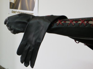 Dámské kožené rukavice NAPA 3002 16C černá průplet