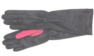 Dámské kožené rukavice NAPA 2-3501/8C černá/brusinka